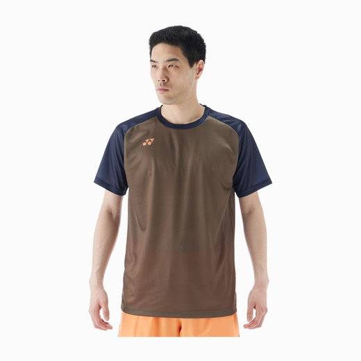 Yonex Sport-Tshirt Practice Colourblock 16745 (100% Polyester) 2025 olivebraun Herren